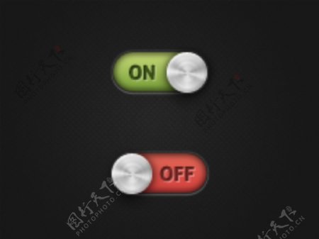 红绿按钮手机UI设计图标按钮素材下载