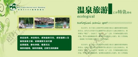 生态餐饮绿色旅游景区温泉文化宣传海报单页