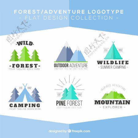 扁平化森林与野外探险标志