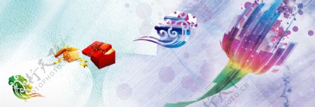 科技彩色物品banner背景