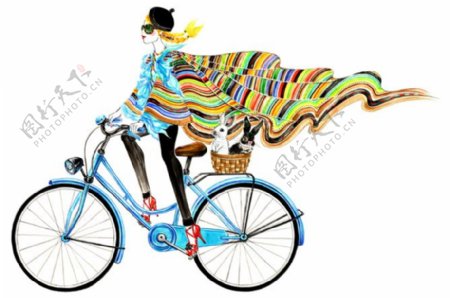 自行车女郎图片