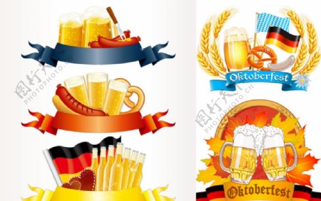 慕尼黑啤酒节标签矢量素材