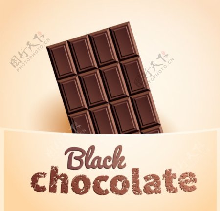 美味黑巧克力矢量素材