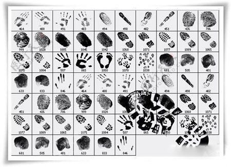 PS高分辨率手印掌印指印鞋印脚印PS笔刷下载