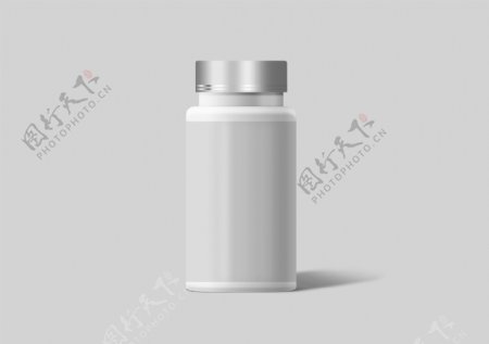 药品白色塑料瓶包装样机