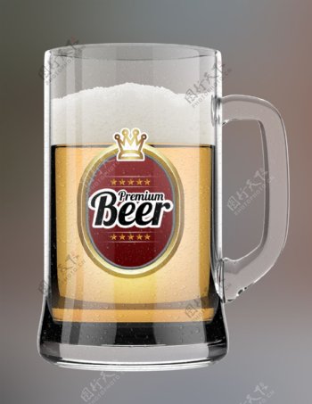 透明啤酒杯样机