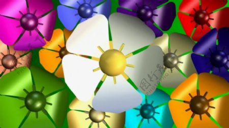 彩色花瓣动画视频素材