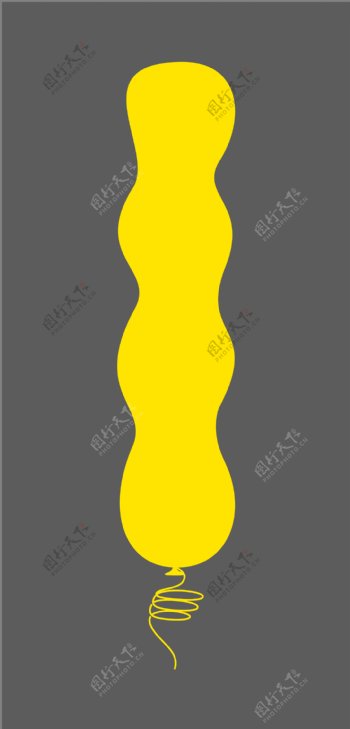 黄色的长长的气球形状