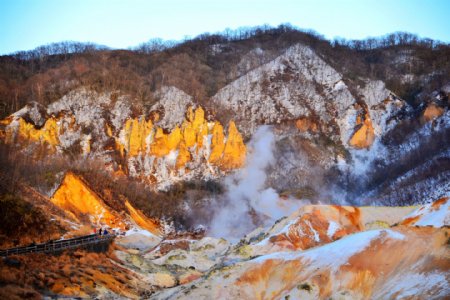 日本北海道地狱谷风景