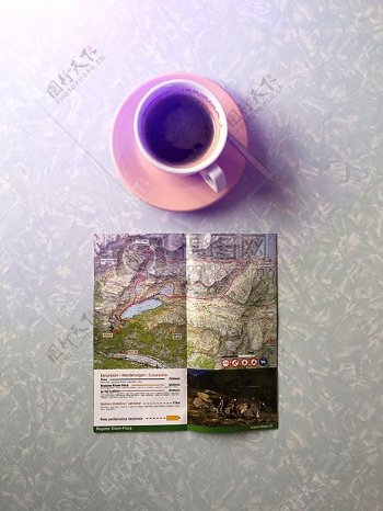 咖啡杯旅行旅行旅行旅程地图旅行咖啡杯