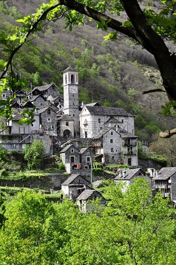 建筑教堂高山皇室成员自由瑞士石头房子伯格多夫提契诺州