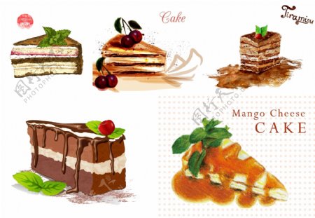 矢量卡通美味蛋糕素材图片