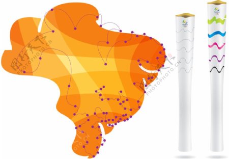 Rio奥运火炬巴西地图