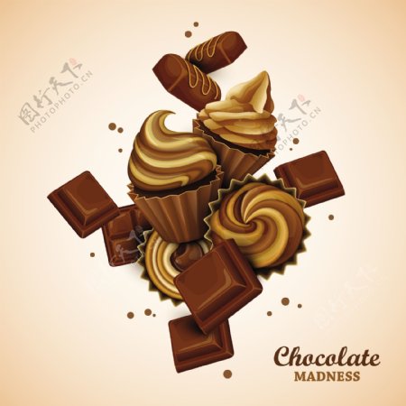 创意巧克力主体海报设计矢量素材