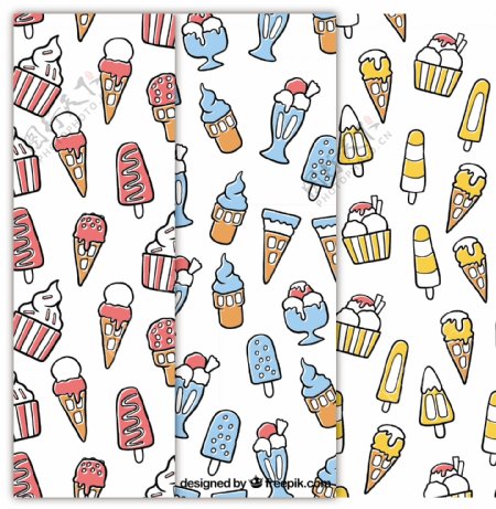 手绘冰淇淋装饰图案