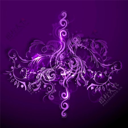 时尚花纹紫色背景图片