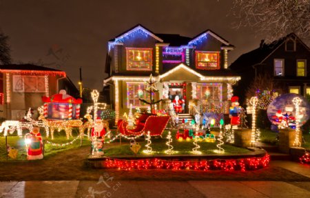 高清圣诞节装饰房屋图片