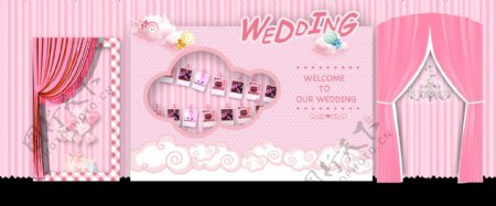 粉色糖果婚礼模板