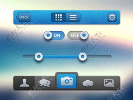 手机app蓝色风格界面UI图标