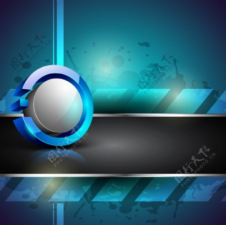 蓝色科技条纹圆球背景