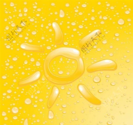 太阳黄色彩色水珠背景矢量素材ai格式03