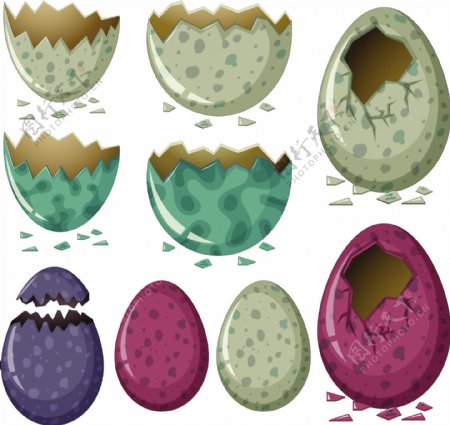 恐龙蛋插画的不同模式