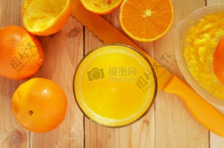 健康水果早晨厨房橘子果汁健康柑橘新鲜