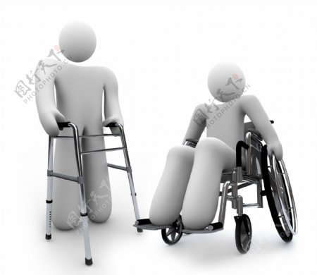 残疾人物3D形象图片