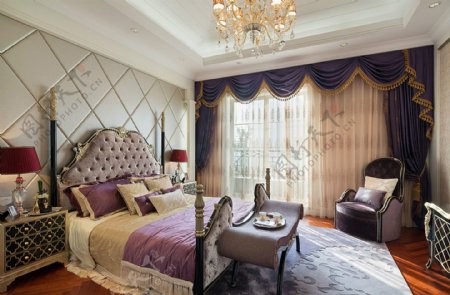 现代欧式时尚卧室家装效果图