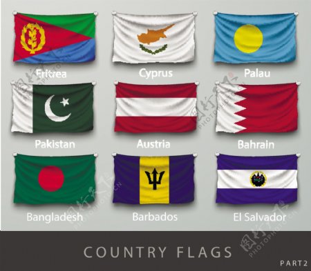 国际旗帜旗面设计矢量素材