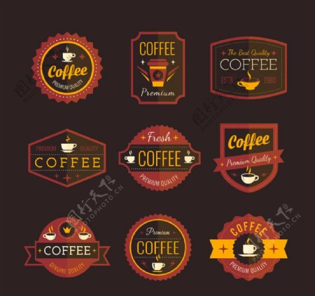 咖啡标签矢量设计素材