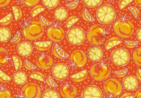 清新唯美手绘橘子水果背景素材