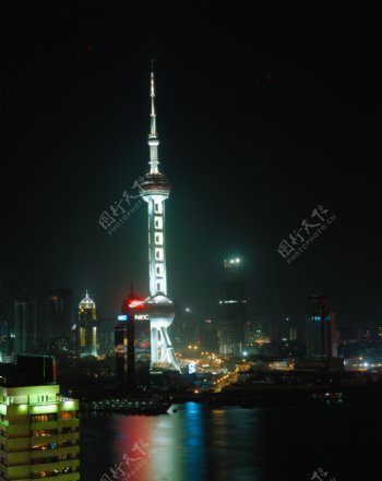 上海东方明珠大厦夜景图片
