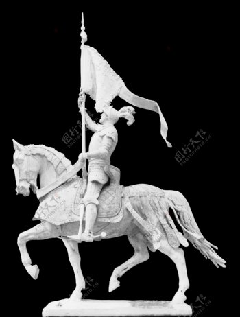 骑着马的将士雕像图片