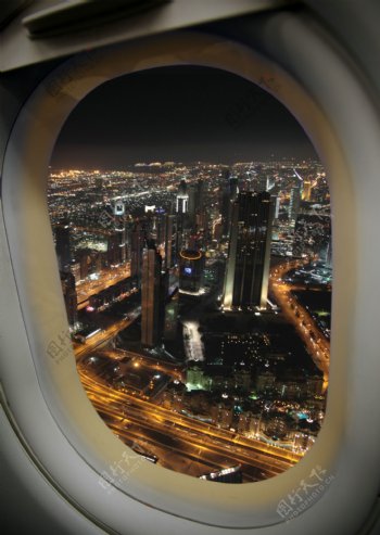 飞机鸟瞰迪拜风景图片
