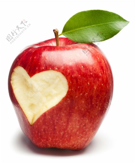 苹果上的心图片