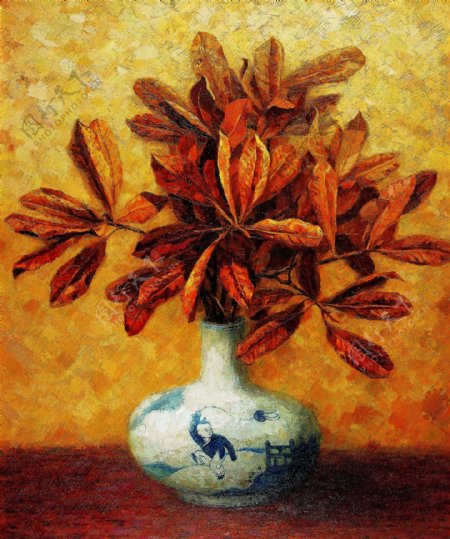 花瓶花卉油画