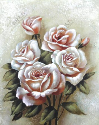 美丽的玫瑰油画图片