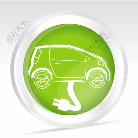 绿色充电汽车图标