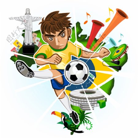 卡通世界杯海报素材