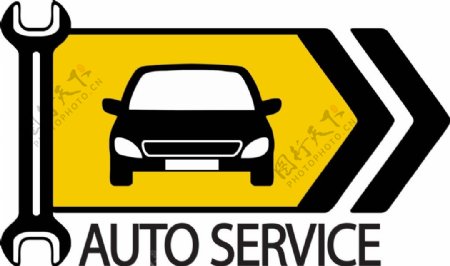 扳手AUTOSERVICE矢量素材