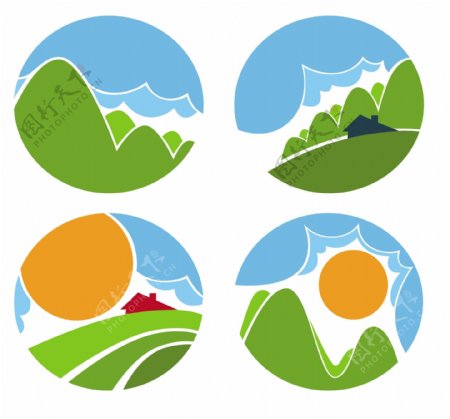 山川太阳logo设计