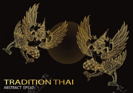 泰国传统鸟类插画矢量素材