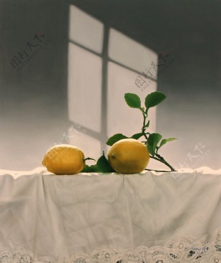 柠檬静物油画写生图片
