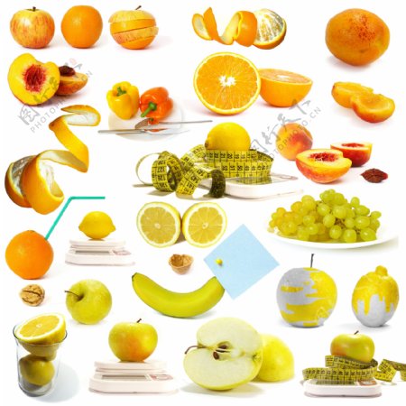 苹果橙子香蕉减肥主题高清图片