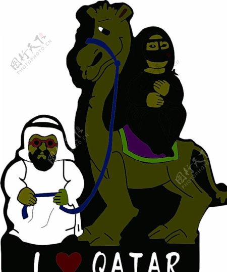 卡塔尔卡通人物骆驼西亚洲图片