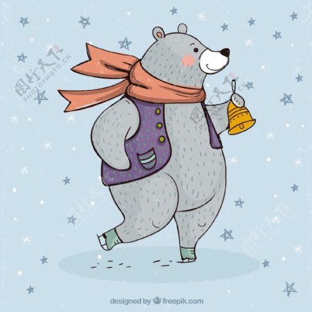 憨憨的卡通北极熊