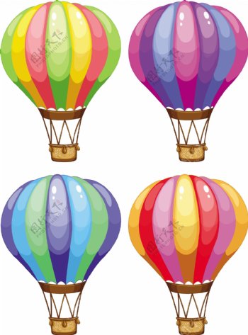 一套五颜六色的气球插图