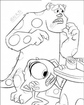 迪斯尼绘画人物卡通人物怪兽矢量素材ai格式07