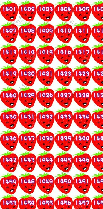 草莓造型运动会号码贴纸图片